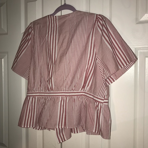 🎀HP🎀MADEWELL • stripe ruffle hem wrap top - Picture 8 of 8